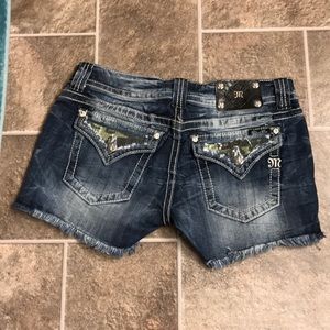 Miss Me shorts camouflage and bling.